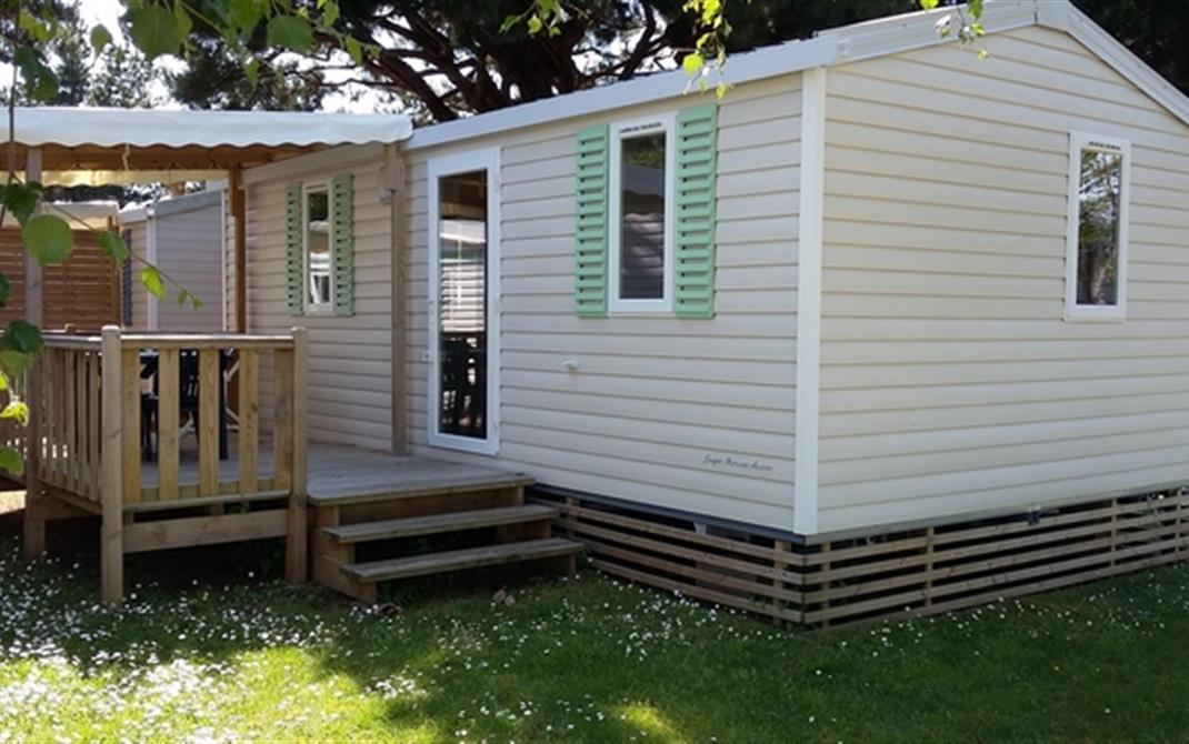 Camping Locmariaquer - mobil-home 2 chambres terrasse extérieure  - Camping de La Tour - Locmariaquer